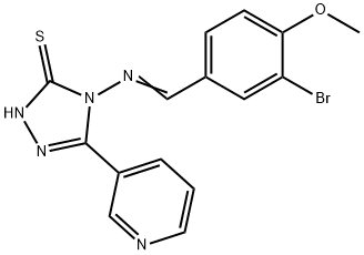 4-[(E)-(3-bromo-4-methoxyphenyl)methylideneamino]-3-pyridin-3-yl-1H-1,2,4-triazole-5-thione Struktur