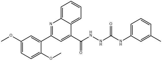 1-[[2-(2,5-dimethoxyphenyl)quinoline-4-carbonyl]amino]-3-(3-methylphenyl)urea Struktur