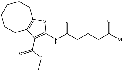 5-[(3-methoxycarbonyl-4,5,6,7,8,9-hexahydrocycloocta[b]thiophen-2-yl)amino]-5-oxopentanoic acid Struktur