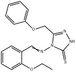 4-[(E)-(2-ethoxyphenyl)methylideneamino]-3-(phenoxymethyl)-1H-1,2,4-triazole-5-thione Struktur