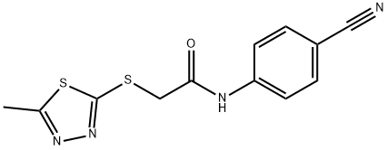 N-(4-cyanophenyl)-2-[(5-methyl-1,3,4-thiadiazol-2-yl)sulfanyl]acetamide Struktur