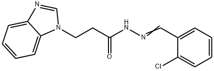 3-(benzimidazol-1-yl)-N-[(E)-(2-chlorophenyl)methylideneamino]propanamide Struktur