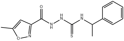 1-[(5-methyl-1,2-oxazole-3-carbonyl)amino]-3-(1-phenylethyl)thiourea Struktur