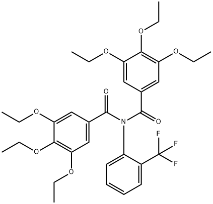 3,4,5-triethoxy-N-(3,4,5-triethoxybenzoyl)-N-[2-(trifluoromethyl)phenyl]benzamide Struktur