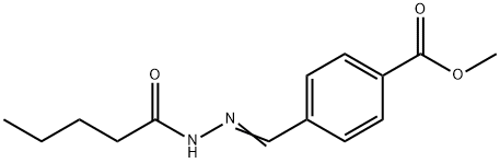 methyl 4-[(E)-(pentanoylhydrazinylidene)methyl]benzoate Struktur