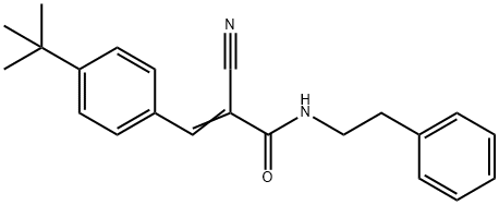 (E)-3-(4-tert-butylphenyl)-2-cyano-N-(2-phenylethyl)prop-2-enamide Struktur