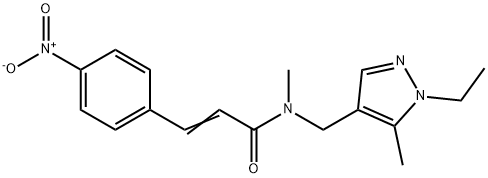 (E)-N-[(1-ethyl-5-methylpyrazol-4-yl)methyl]-N-methyl-3-(4-nitrophenyl)prop-2-enamide Struktur