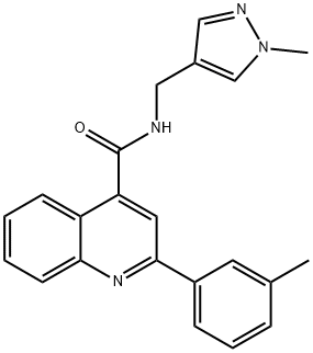 2-(3-methylphenyl)-N-[(1-methylpyrazol-4-yl)methyl]quinoline-4-carboxamide Struktur