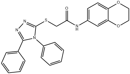 N-(2,3-dihydro-1,4-benzodioxin-6-yl)-2-[(4,5-diphenyl-1,2,4-triazol-3-yl)sulfanyl]acetamide Struktur