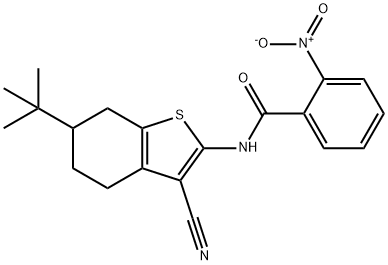 N-(6-tert-butyl-3-cyano-4,5,6,7-tetrahydro-1-benzothiophen-2-yl)-2-nitrobenzamide Struktur