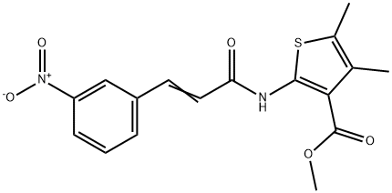 methyl 4,5-dimethyl-2-[[(E)-3-(3-nitrophenyl)prop-2-enoyl]amino]thiophene-3-carboxylate Struktur