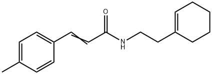 (E)-N-[2-(cyclohexen-1-yl)ethyl]-3-(4-methylphenyl)prop-2-enamide Struktur