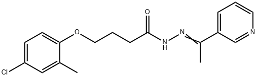 4-(4-chloro-2-methylphenoxy)-N-[(E)-1-pyridin-3-ylethylideneamino]butanamide Struktur