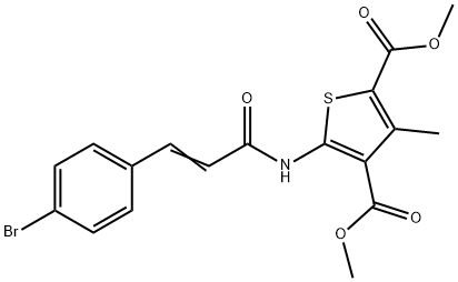 dimethyl 5-[[(E)-3-(4-bromophenyl)prop-2-enoyl]amino]-3-methylthiophene-2,4-dicarboxylate Struktur