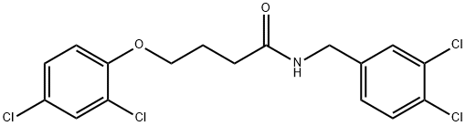 4-(2,4-dichlorophenoxy)-N-[(3,4-dichlorophenyl)methyl]butanamide Struktur