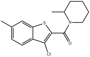 (3-chloro-6-methyl-1-benzothiophen-2-yl)-(2-methylpiperidin-1-yl)methanone Struktur