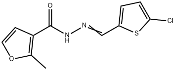 N-[(E)-(5-chlorothiophen-2-yl)methylideneamino]-2-methylfuran-3-carboxamide Struktur