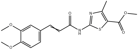 methyl 2-[[(E)-3-(3,4-dimethoxyphenyl)prop-2-enoyl]amino]-4-methyl-1,3-thiazole-5-carboxylate Struktur