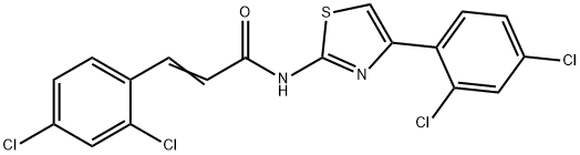 (E)-3-(2,4-dichlorophenyl)-N-[4-(2,4-dichlorophenyl)-1,3-thiazol-2-yl]prop-2-enamide Struktur