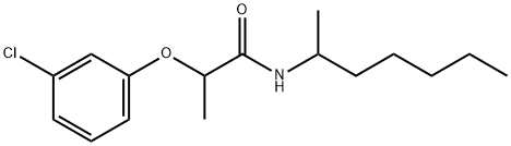 2-(3-chlorophenoxy)-N-heptan-2-ylpropanamide Struktur