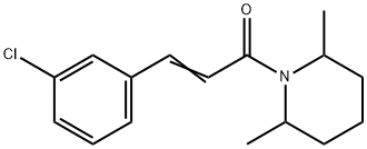 (E)-3-(3-chlorophenyl)-1-(2,6-dimethylpiperidin-1-yl)prop-2-en-1-one Struktur