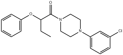 1-[4-(3-chlorophenyl)piperazin-1-yl]-2-phenoxybutan-1-one Struktur