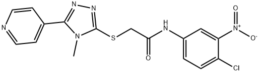 N-(4-chloro-3-nitrophenyl)-2-[(4-methyl-5-pyridin-4-yl-1,2,4-triazol-3-yl)sulfanyl]acetamide Struktur