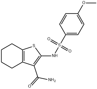 2-[(4-methoxyphenyl)sulfonylamino]-4,5,6,7-tetrahydro-1-benzothiophene-3-carboxamide Struktur