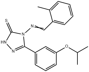 4-[(E)-(2-methylphenyl)methylideneamino]-3-(3-propan-2-yloxyphenyl)-1H-1,2,4-triazole-5-thione Struktur