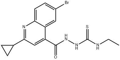 1-[(6-bromo-2-cyclopropylquinoline-4-carbonyl)amino]-3-ethylthiourea Struktur