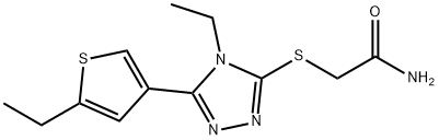 2-[[4-ethyl-5-(5-ethylthiophen-3-yl)-1,2,4-triazol-3-yl]sulfanyl]acetamide Struktur