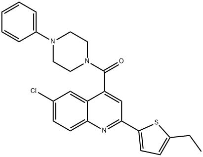 [6-chloro-2-(5-ethylthiophen-2-yl)quinolin-4-yl]-(4-phenylpiperazin-1-yl)methanone Struktur