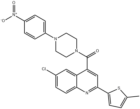 [6-chloro-2-(5-methylthiophen-2-yl)quinolin-4-yl]-[4-(4-nitrophenyl)piperazin-1-yl]methanone Struktur