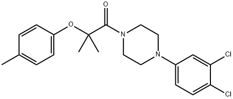 1-[4-(3,4-dichlorophenyl)piperazin-1-yl]-2-methyl-2-(4-methylphenoxy)propan-1-one Struktur