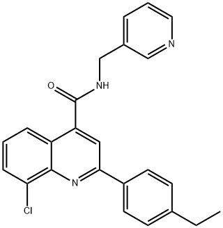 8-chloro-2-(4-ethylphenyl)-N-(pyridin-3-ylmethyl)quinoline-4-carboxamide Struktur