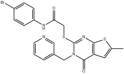 N-(4-bromophenyl)-2-[6-methyl-4-oxo-3-(pyridin-3-ylmethyl)thieno[2,3-d]pyrimidin-2-yl]sulfanylacetamide Struktur