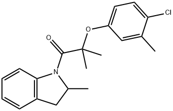 2-(4-chloro-3-methylphenoxy)-2-methyl-1-(2-methyl-2,3-dihydroindol-1-yl)propan-1-one Struktur