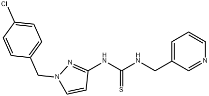 1-[1-[(4-chlorophenyl)methyl]pyrazol-3-yl]-3-(pyridin-3-ylmethyl)thiourea Struktur