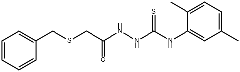 1-[(2-benzylsulfanylacetyl)amino]-3-(2,5-dimethylphenyl)thiourea Struktur