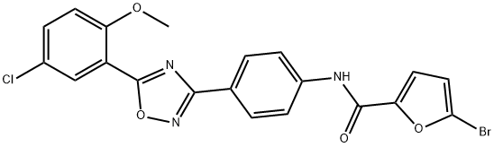 5-bromo-N-[4-[5-(5-chloro-2-methoxyphenyl)-1,2,4-oxadiazol-3-yl]phenyl]furan-2-carboxamide Struktur