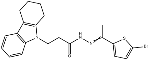 N-[(E)-1-(5-bromothiophen-2-yl)ethylideneamino]-3-(1,2,3,4-tetrahydrocarbazol-9-yl)propanamide Struktur