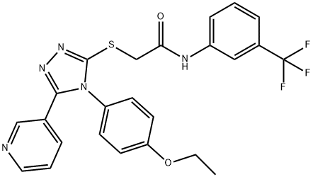 2-[[4-(4-ethoxyphenyl)-5-pyridin-3-yl-1,2,4-triazol-3-yl]sulfanyl]-N-[3-(trifluoromethyl)phenyl]acetamide Struktur