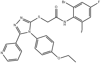 N-(2-bromo-4,6-difluorophenyl)-2-[[4-(4-ethoxyphenyl)-5-pyridin-3-yl-1,2,4-triazol-3-yl]sulfanyl]acetamide Struktur