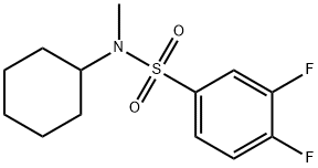 N-cyclohexyl-3,4-difluoro-N-methylbenzenesulfonamide Struktur