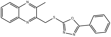 2-[(3-methylquinoxalin-2-yl)methylsulfanyl]-5-phenyl-1,3,4-oxadiazole Struktur