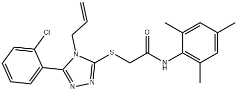 2-[[5-(2-chlorophenyl)-4-prop-2-enyl-1,2,4-triazol-3-yl]sulfanyl]-N-(2,4,6-trimethylphenyl)acetamide Struktur