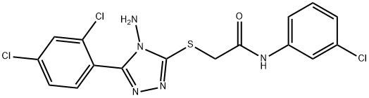 2-[[4-amino-5-(2,4-dichlorophenyl)-1,2,4-triazol-3-yl]sulfanyl]-N-(3-chlorophenyl)acetamide Struktur