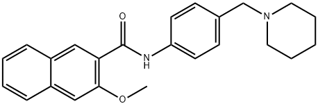 3-methoxy-N-[4-(piperidin-1-ylmethyl)phenyl]naphthalene-2-carboxamide Struktur