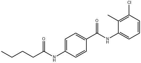 N-(3-chloro-2-methylphenyl)-4-(pentanoylamino)benzamide Struktur