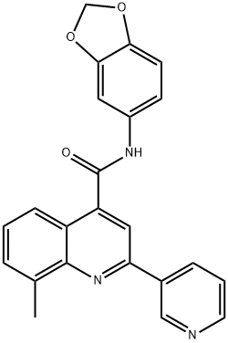 N-(1,3-benzodioxol-5-yl)-8-methyl-2-pyridin-3-ylquinoline-4-carboxamide Struktur